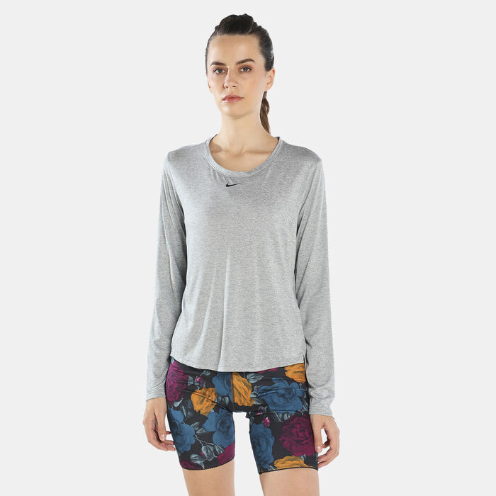 Nike Women's Dri-FIT One T-Shirt Grey Nike Women's Dri-FIT One T-Shirt Grey image number 0