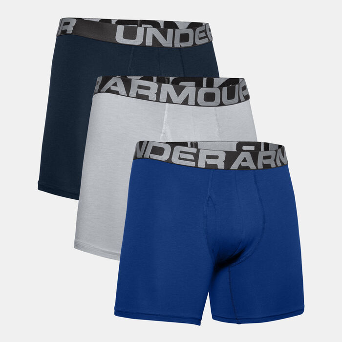 Under Armour Men's Charged Cotton® Boxerjock® Boxers (3 Pack) Blue image number 2