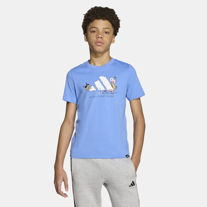 adidas Kids' Winter Sports Graphic T-Shirt Blue adidas Kids' Winter Sports Graphic T-Shirt Blue image number 0