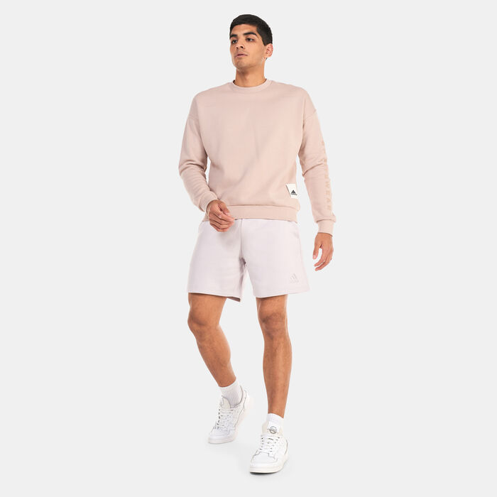 adidas Men's Lounge Fleece Sweatshirt Beige adidas Men's Lounge Fleece Sweatshirt Beige image number 2