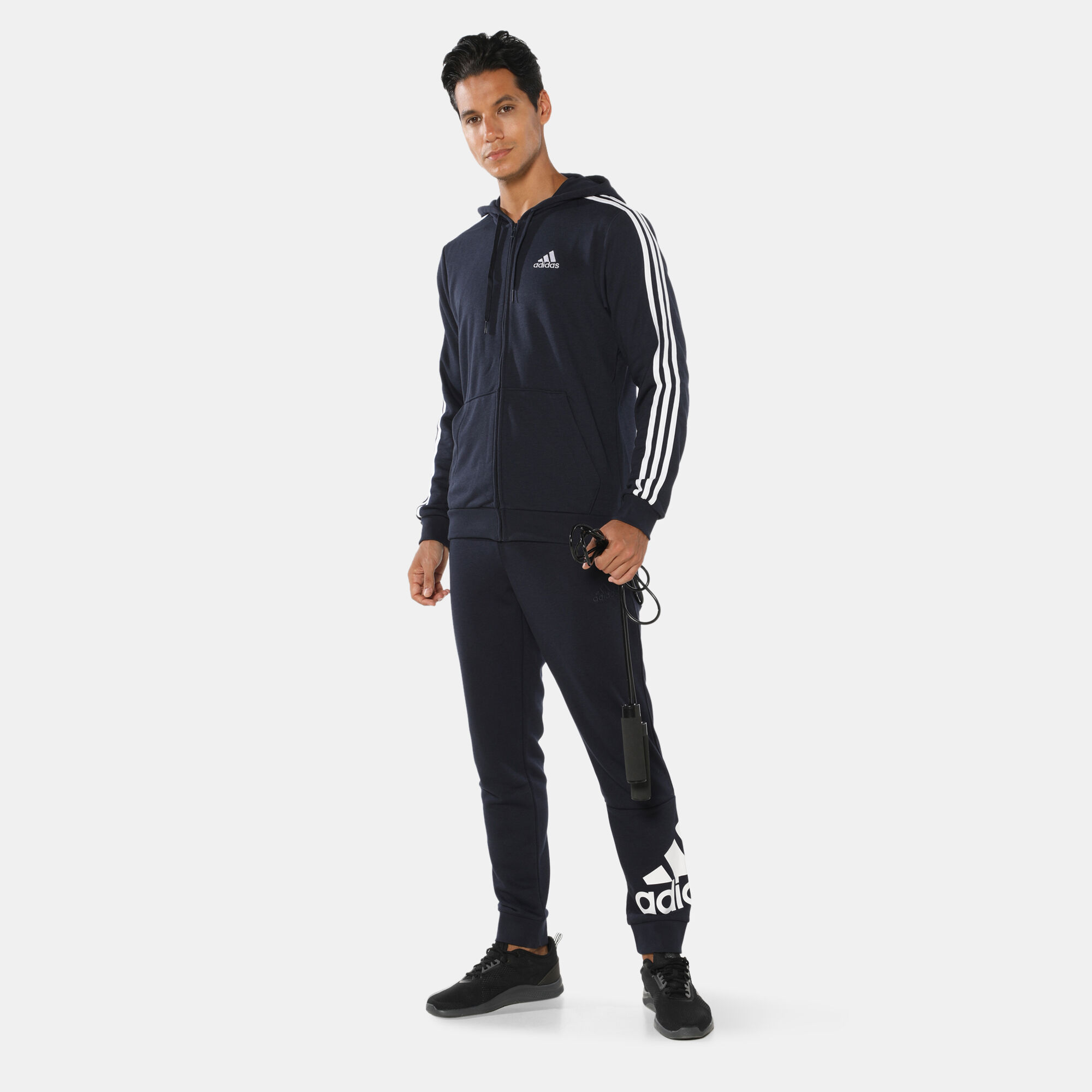 Adidas men's essentials top tapered zipper pants