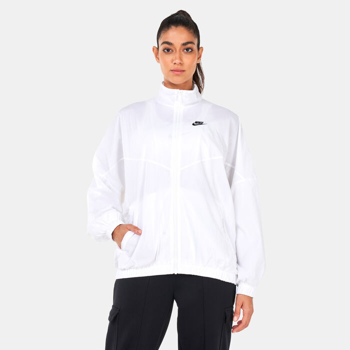 Nike Women's Sportswear Essential Windrunner Woven Jacket White image number 0