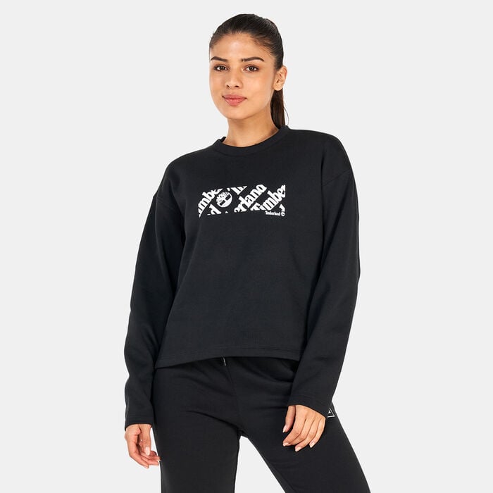 Timberland Women's Cropped Logo Sweatshirt Black Timberland Women's Cropped Logo Sweatshirt Black image number 0