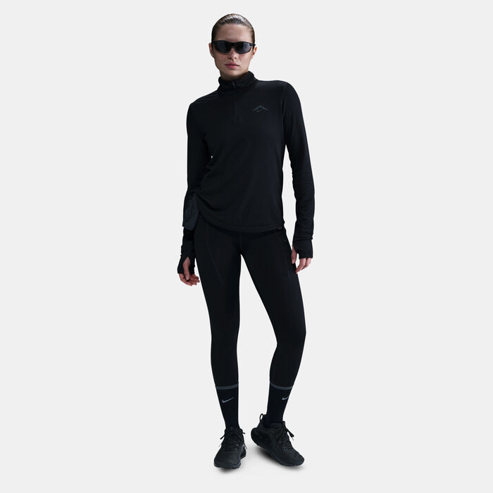 Nike Women's Trail Dri-FIT Running Top Black Nike Women's Trail Dri-FIT Running Top Black image number 2