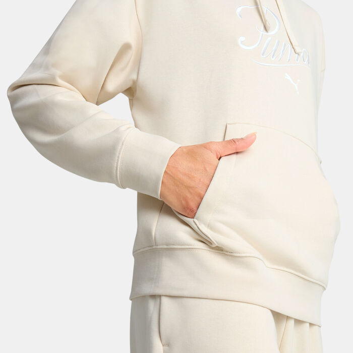 PUMA Women's Essential Script Comfort Hoodie Beige PUMA Women's Essential Script Comfort Hoodie Beige image number 4