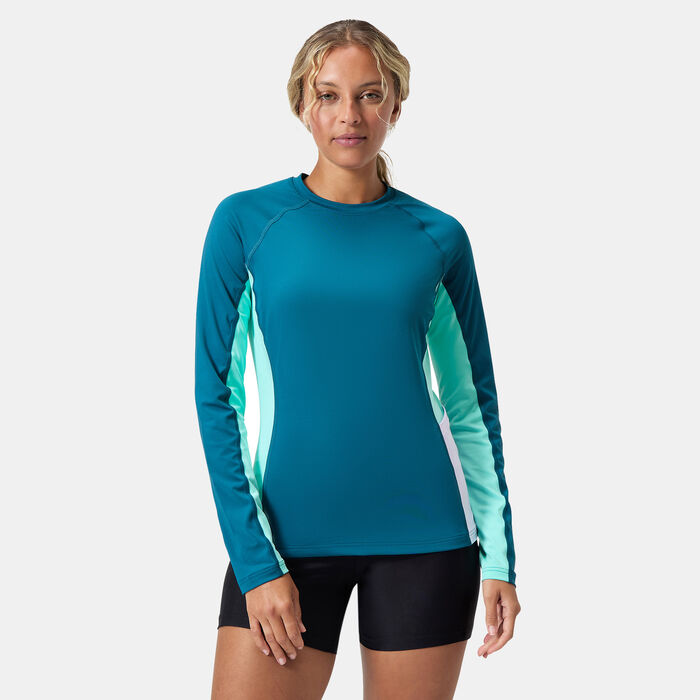 Speedo Women's Long Sleeve Swimming Top Blue Speedo Women's Long Sleeve Swimming Top Blue image number 0