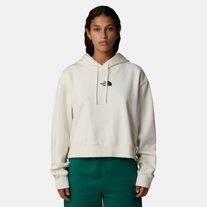 The North Face Women's Essential Cropped Hoodie White The North Face Women's Essential Cropped Hoodie White image number 0