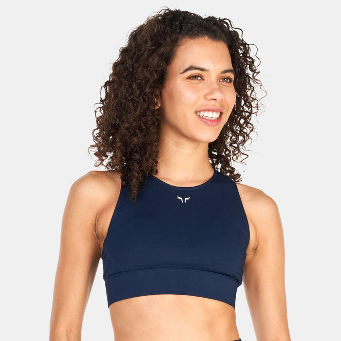 SQUATWOLF Women's Essential Mid-Impact Sports Bra Blue SQUATWOLF Women's Essential Mid-Impact Sports Bra Blue image number 0