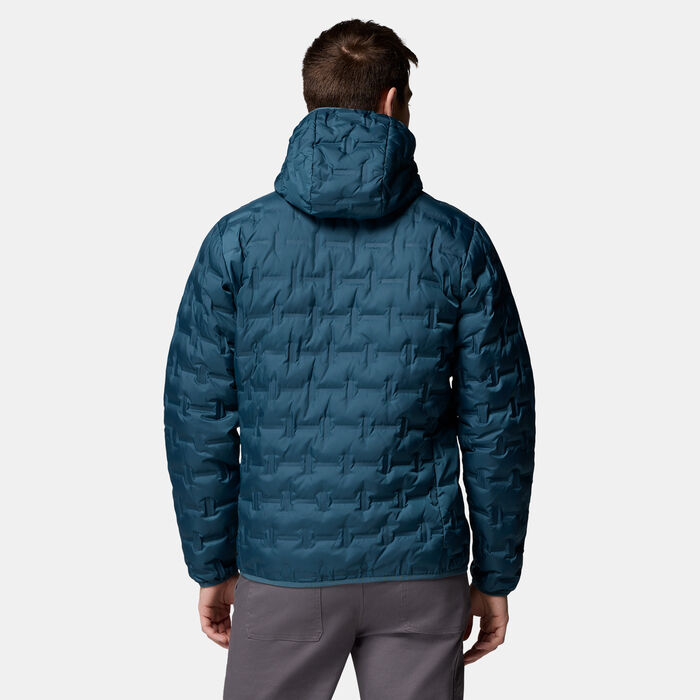 Columbia Men's Delta Ridge II Down Hooded Hiking Jacket Blue Columbia Men's Delta Ridge II Down Hooded Hiking Jacket Blue image number 1