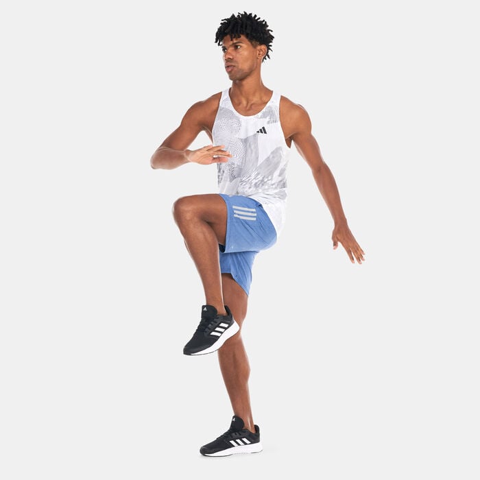 adidas Men's Own the Run Heather Shorts Blue adidas Men's Own the Run Heather Shorts Blue image number 2