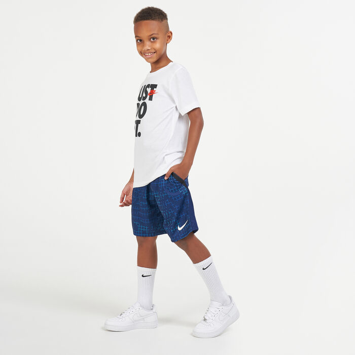 Nike Kids' Dri-FIT Printed Training Shorts Blue image number 2