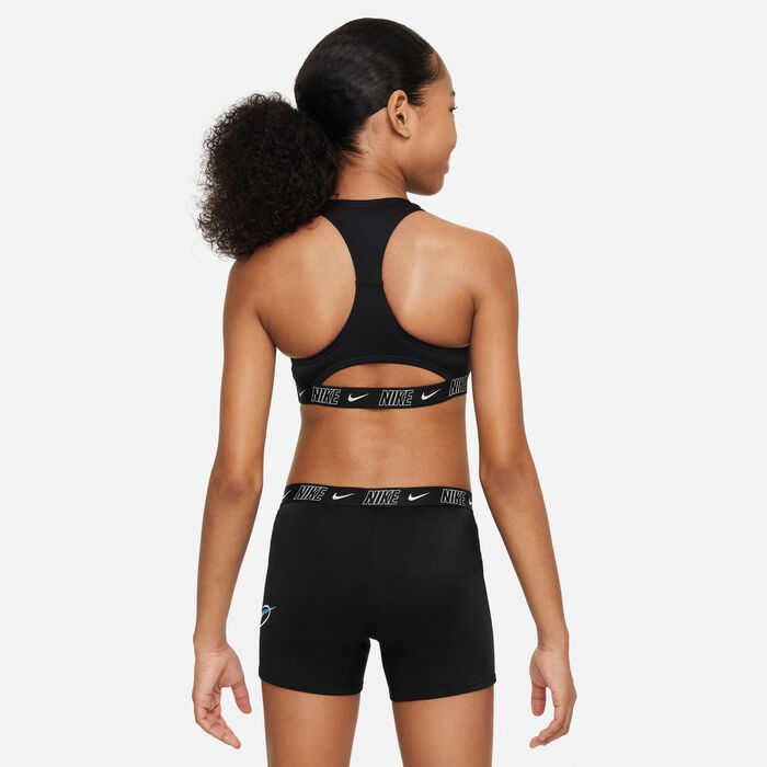 Nike Swim Kids' Swim Logo Tape Racerback Bikini and Short Set Black Nike Swim Kids' Swim Logo Tape Racerback Bikini and Short Set Black image number 1