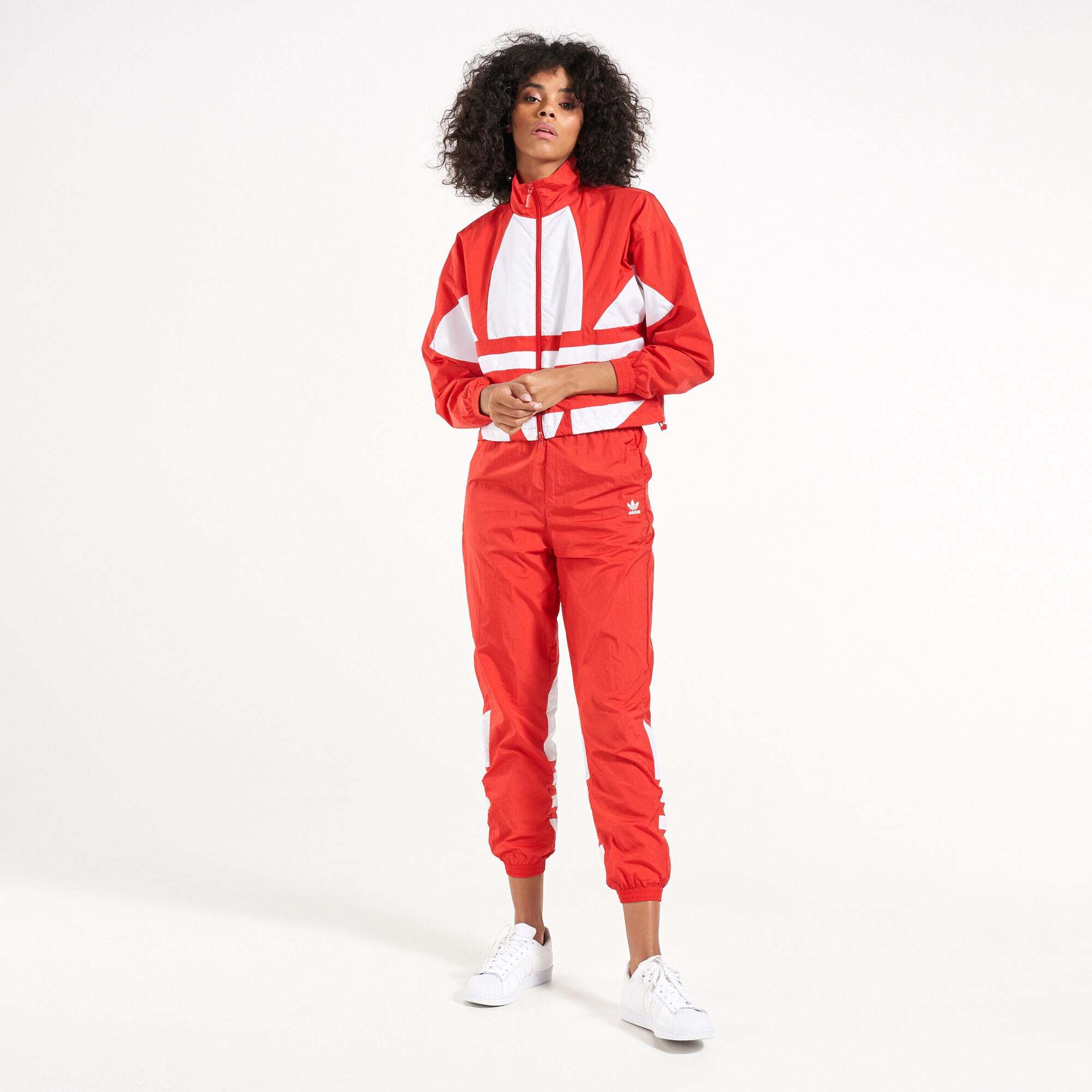 Adidas originals women's large logo woven track jacket deals