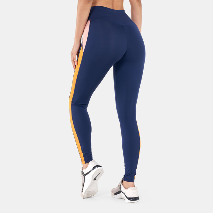 Nike Women's One Dri-FIT Colour-Blocked Leggings Blue image number 1