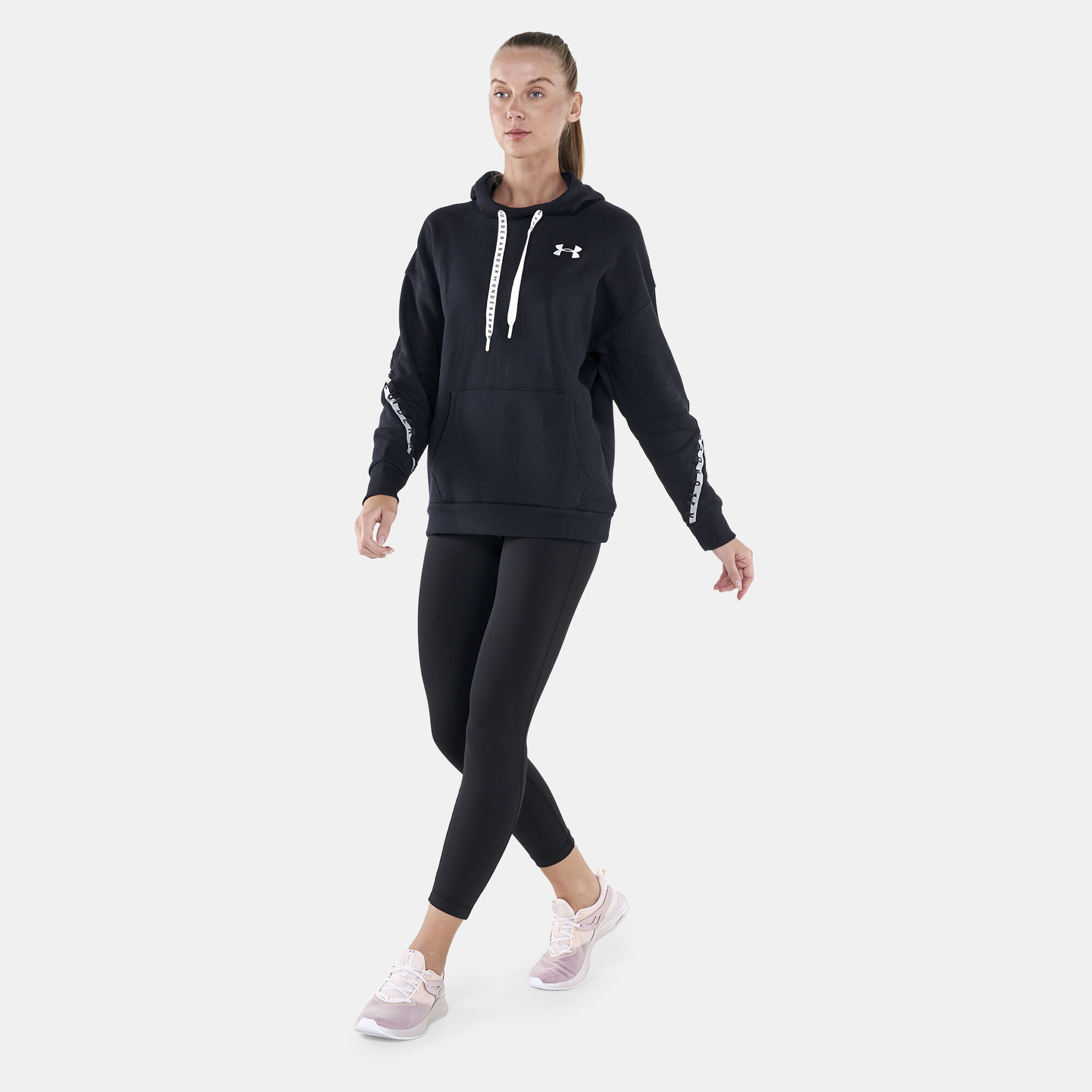 Women's ua shop taped fleece hoodie