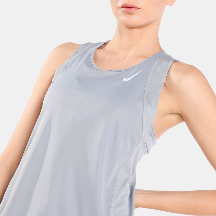 Nike Women's Dri-FIT Race Running Singlet Grey Nike Women's Dri-FIT Race Running Singlet Grey image number 3