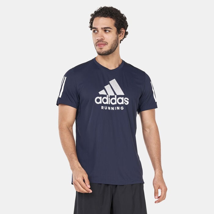 adidas Men's Own The Run AEROREADY Graphics Running T-Shirt Blue adidas Men's Own The Run AEROREADY Graphics Running T-Shirt Blue image number 0