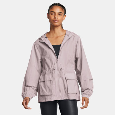 Under Armour Women's Crinkle Woven Jacket Grey