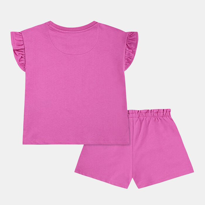 Nike Kids' French Terry T-Shirt and Shorts Set Pink Nike Kids' French Terry T-Shirt and Shorts Set Pink image number 1