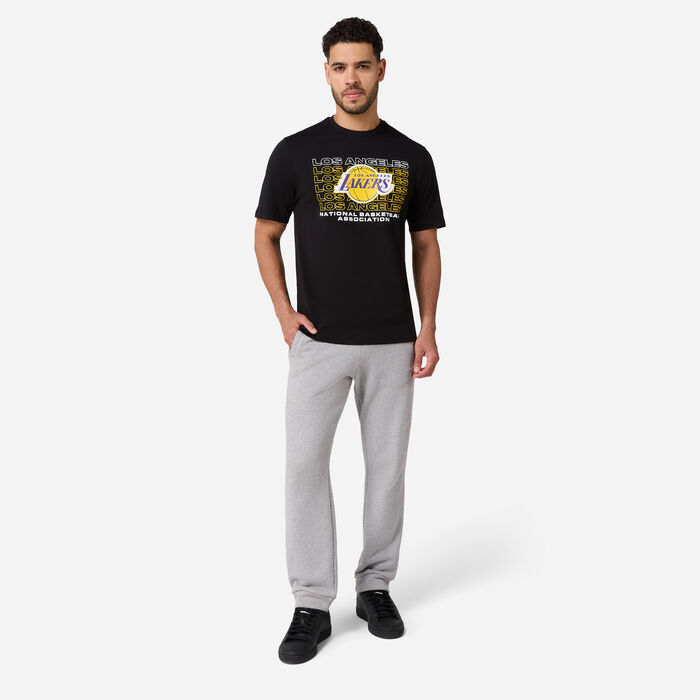 New Era Men's NBA Los Angeles Lakers Stacked Wordmark T-Shirt Black New Era Men's NBA Los Angeles Lakers Stacked Wordmark T-Shirt Black image number 2