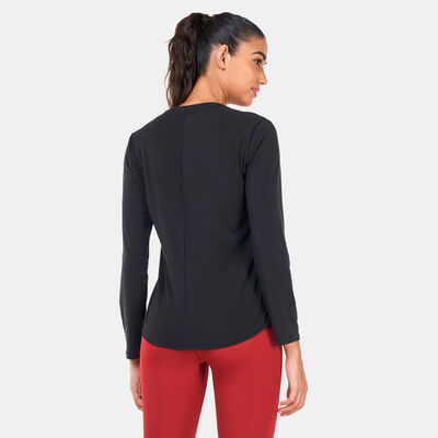 Nike Women's One Dri-FIT UV Luxe Long-Sleeve T-Shirt Black