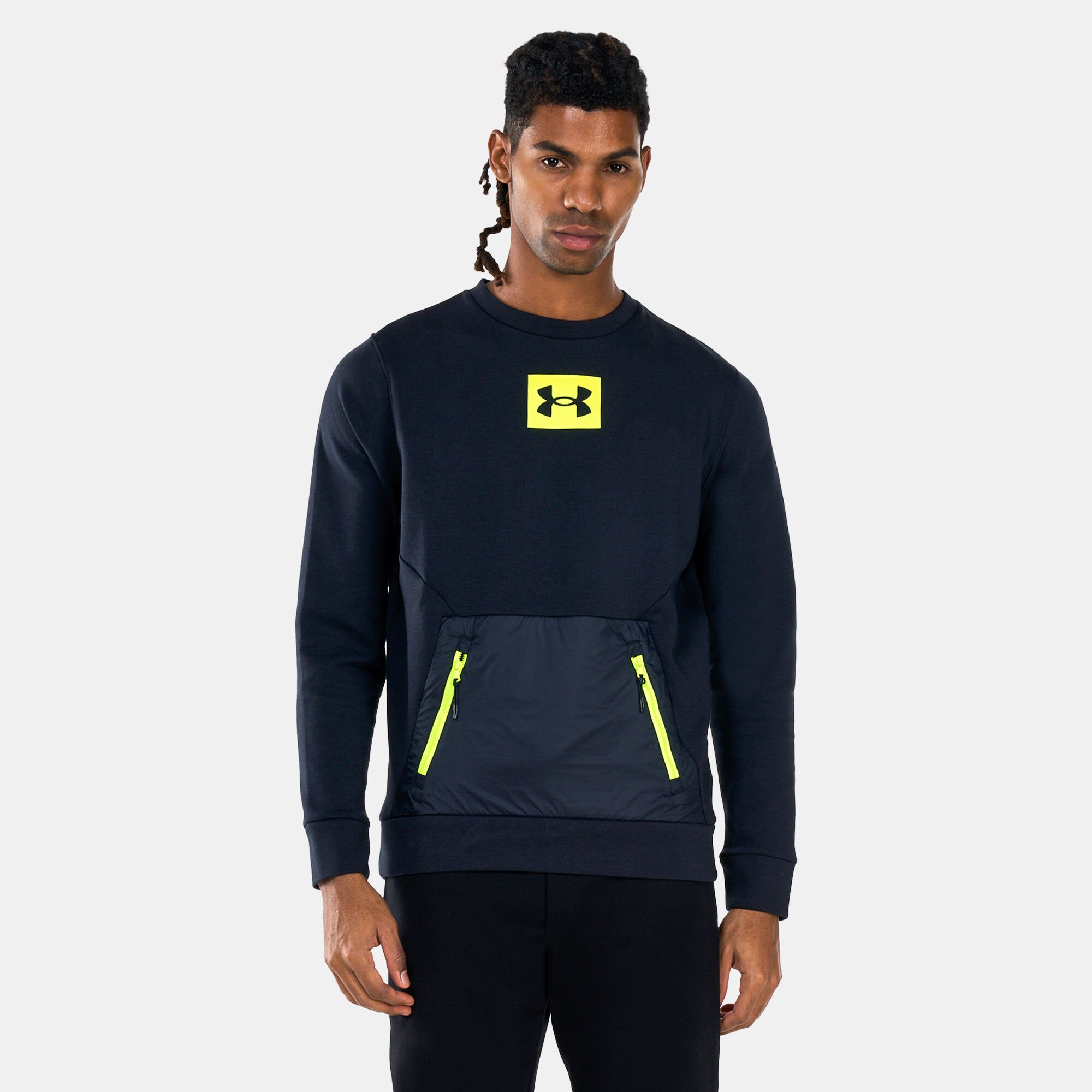 Buy Under Armour Men s UA Summit Knit Crew Sweatshirt Black in KSA