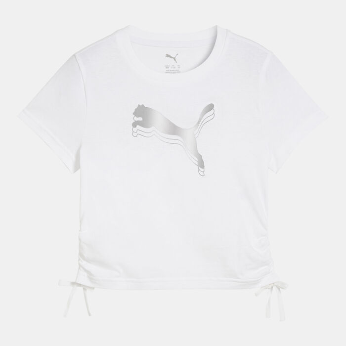 PUMA Kids' Essentials Metallic Knotted T-Shirt White PUMA Kids' Essentials Metallic Knotted T-Shirt White image number 0