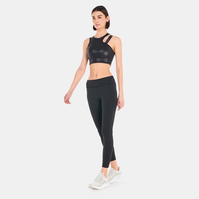 New Balance Women's Q Speed Shape Shield Crop Sports Bra Black New Balance Women's Q Speed Shape Shield Crop Sports Bra Black image number 2