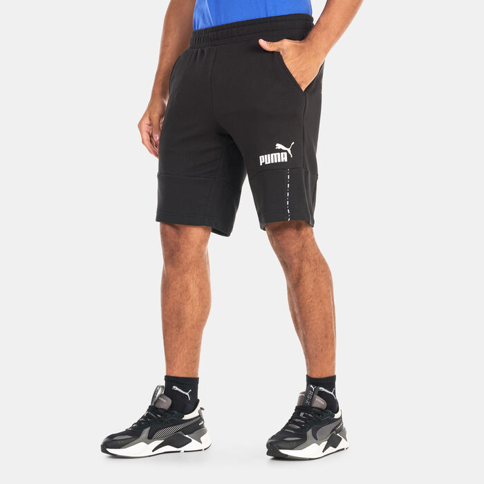 PUMA Men's Essentials Block Tape Shorts Black image number 0