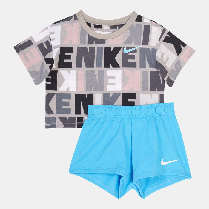 Nike Kids' Knit T-Shirt and Short Set Blue Nike Kids' Knit T-Shirt and Short Set Blue image number 0