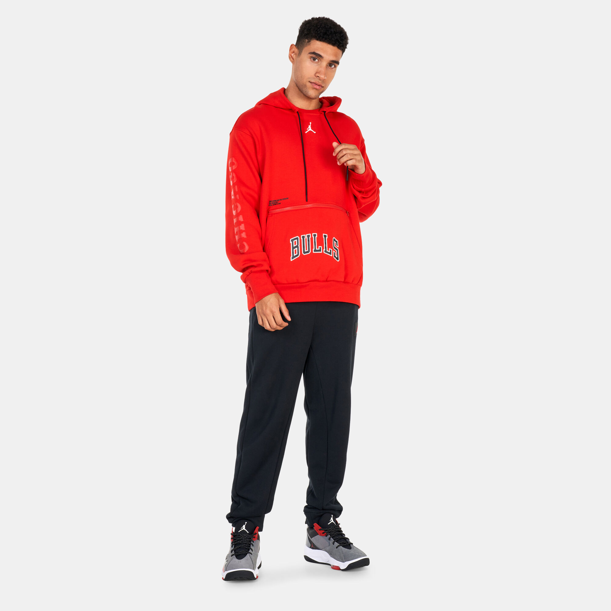 Men s NBA Chicago Bulls Courtside Statement Edition Fleece Hoodie Red Jordan in KSA SSS