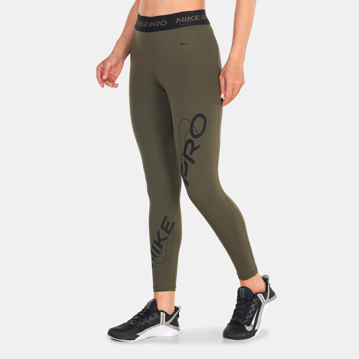Nike Women's Pro Dri-FIT Graphic Leggings Green image number 0