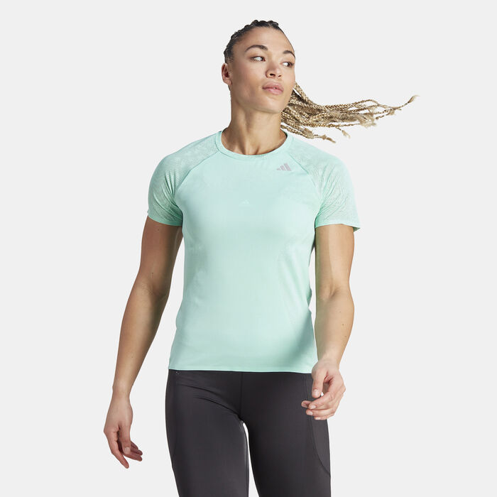 adidas Women's Adizero Running T-Shirt Green image number 0