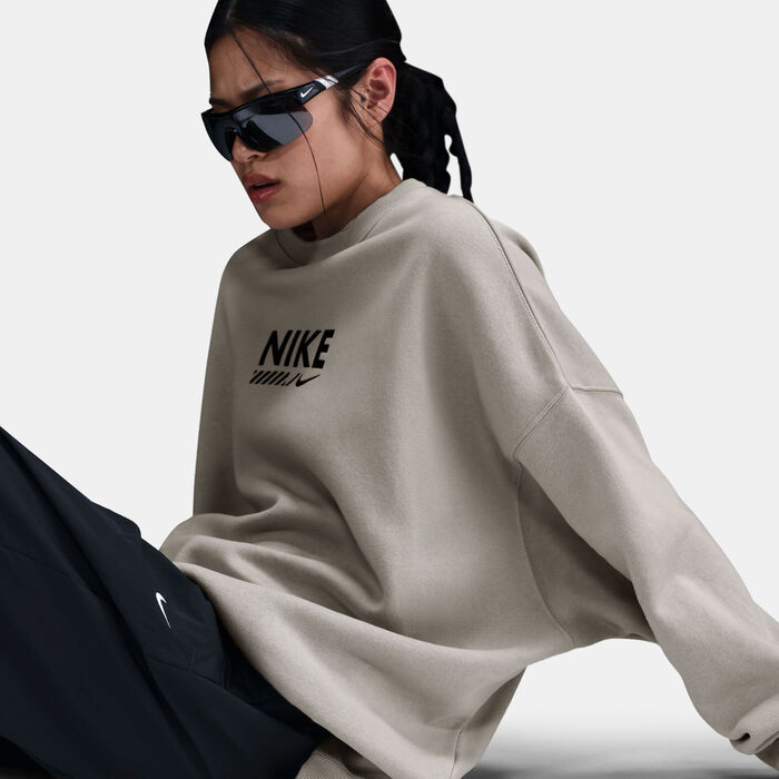 Nike Women's Fleece Sweatshirt Ivory Nike Women's Fleece Sweatshirt Ivory image number 3