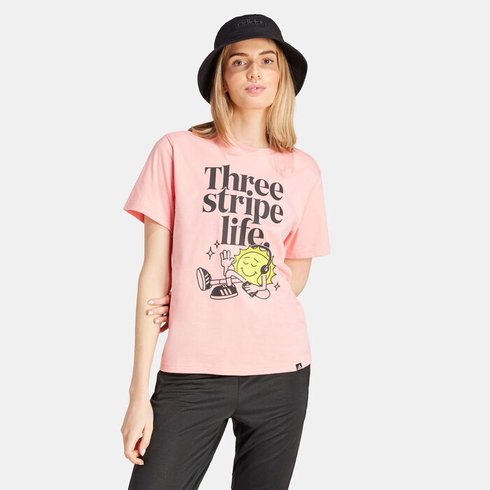 adidas Women's Positivity Graphic T-Shirt Pink adidas Women's Positivity Graphic T-Shirt Pink image number 2