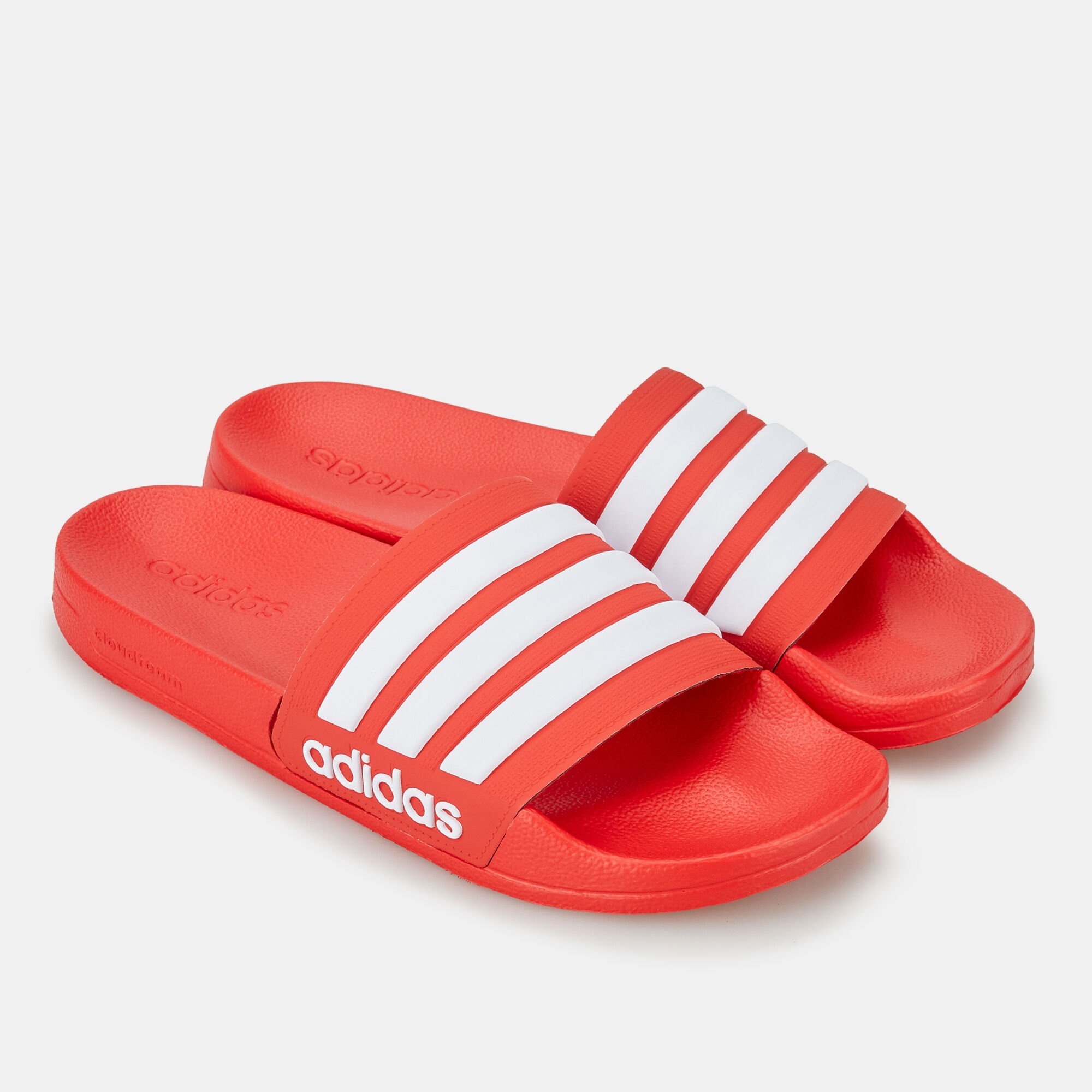 Adidas cloudfoam slides best sale red