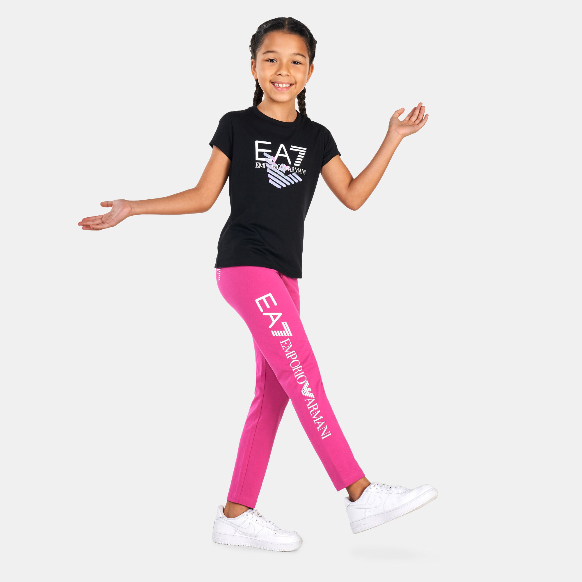 Kids Shiny Leggings Pink EA7 Emporio Armani in KSA SSS