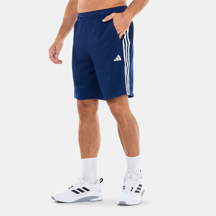 adidas Men's Train Essentials Pique 3-Stripes Training Shorts Blue adidas Men's Train Essentials Pique 3-Stripes Training Shorts Blue image number 0