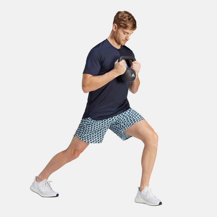 adidas Men's x Marimekko Designed for Training T-Shirt Blue adidas Men's x Marimekko Designed for Training T-Shirt Blue image number 2
