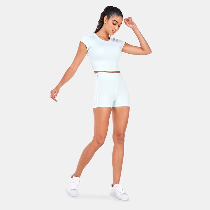 adidas Originals Women's Adicolor Classics Traceable Shorts Blue adidas Originals Women's Adicolor Classics Traceable Shorts Blue image number 2