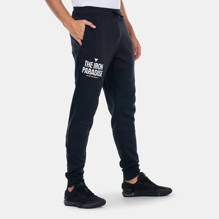 Under Armour Men's Project Rock Rival Fleece Joggers Black Under Armour Men's Project Rock Rival Fleece Joggers Black image number 0