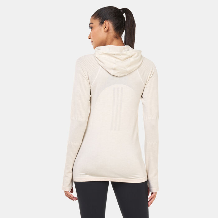 adidas Women's X-City Running Knit Long Sleeve Sweatshirt Grey adidas Women's X-City Running Knit Long Sleeve Sweatshirt Grey image number 1