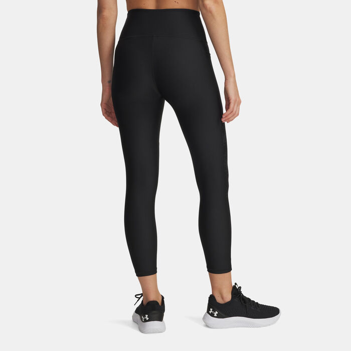 Under Armour Women's UA Tech Printed Panel Ankle Leggings Black Under Armour Women's UA Tech Printed Panel Ankle Leggings Black image number 1