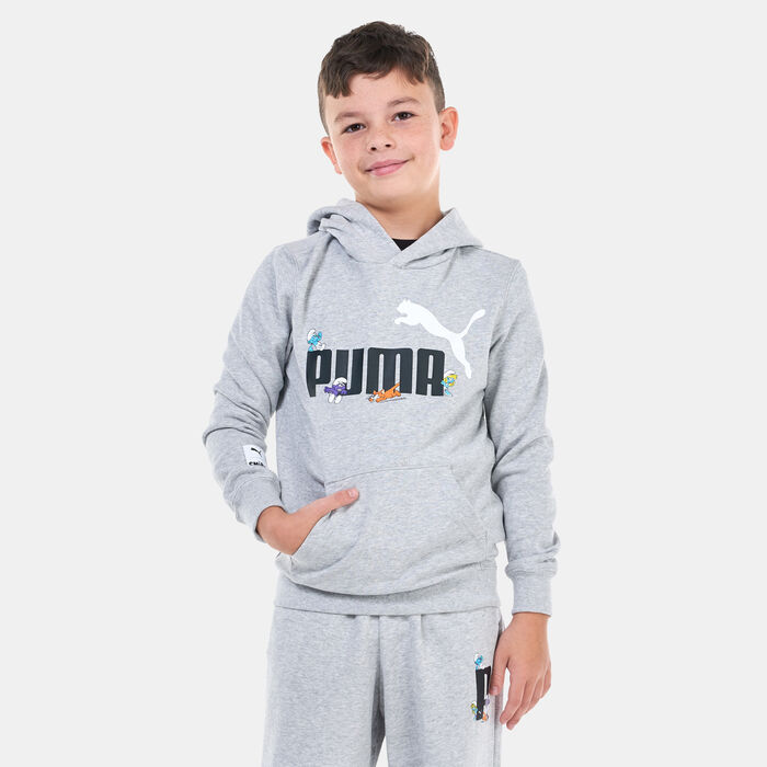 PUMA Kids' x The Smurfs Pullover Hoodie Grey PUMA Kids' x The Smurfs Pullover Hoodie Grey image number 0