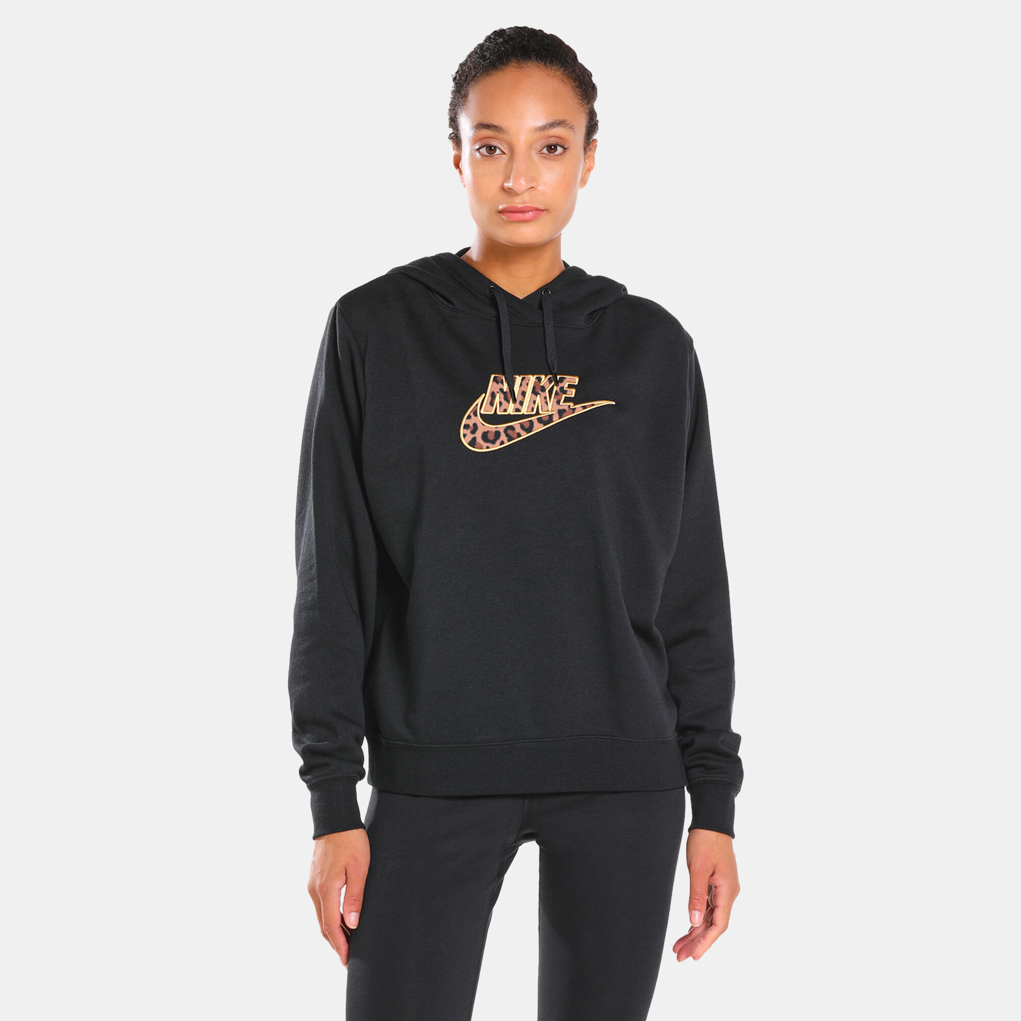 Buy Nike Women s Sportswear Fleece Graphic Print Hoodie Black in