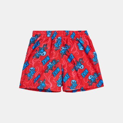 Nike Swim Kids' 4-inch Printed Volley Shorts Red