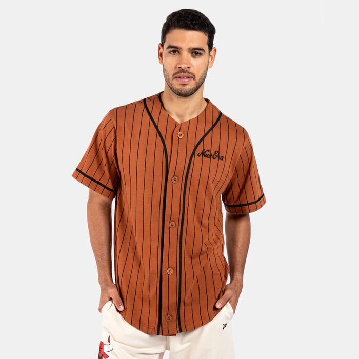 New Era Men's MLB New York Yankees Pinstripe Shirt Brown New Era Men's MLB New York Yankees Pinstripe Shirt Brown image number 0