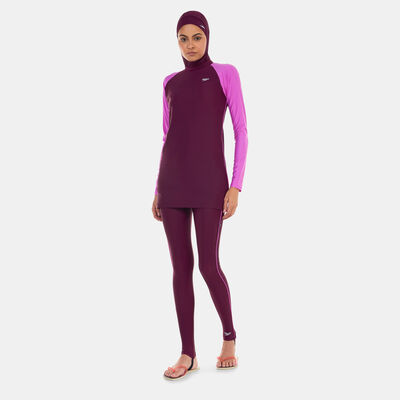 Speedo Women's Modest 3-Piece Swimsuit Purple