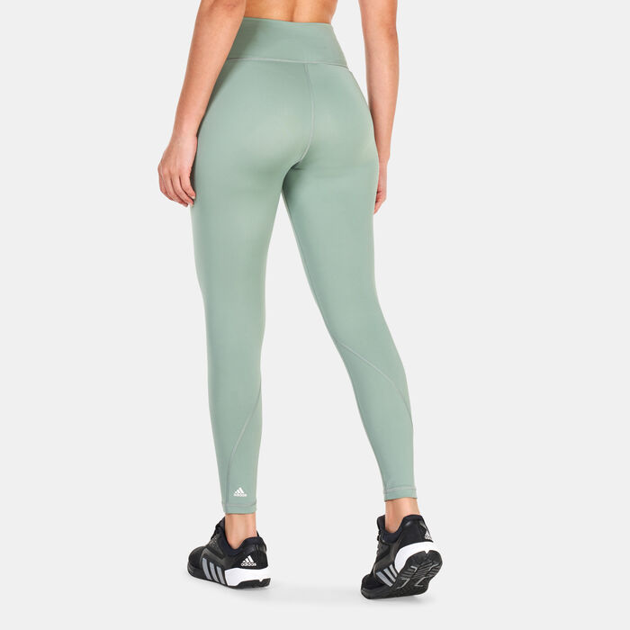 adidas Women's Solid 7/8 Leggings Green adidas Women's Solid 7/8 Leggings Green image number 1