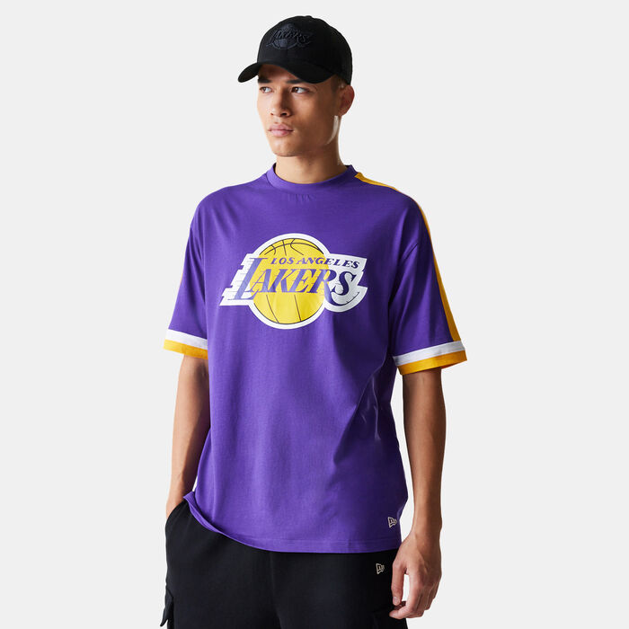 New Era Men's NBA Los Angeles Lakers Panel T-Shirt Purple image number 0